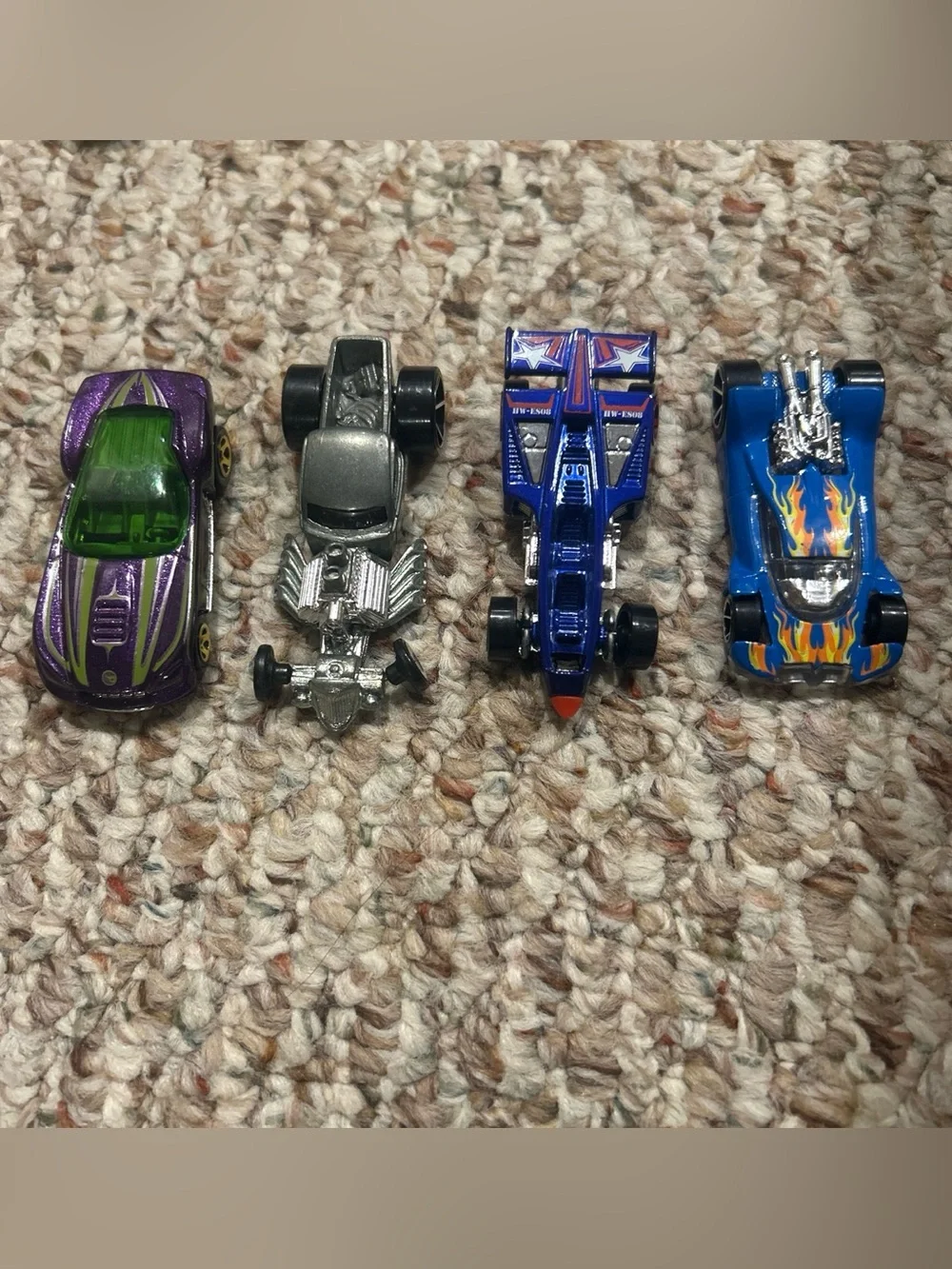 Kids Toy Car Set - Blue and Silver Die-Cast Racer